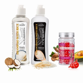 Rice Hair Growth Shampoo and Conditioner & Hair Treatment Serum Set for Men & Women, Anti Hair Loss Set Thickening for Hair Regrowth, Anti Thinning For Hair Care