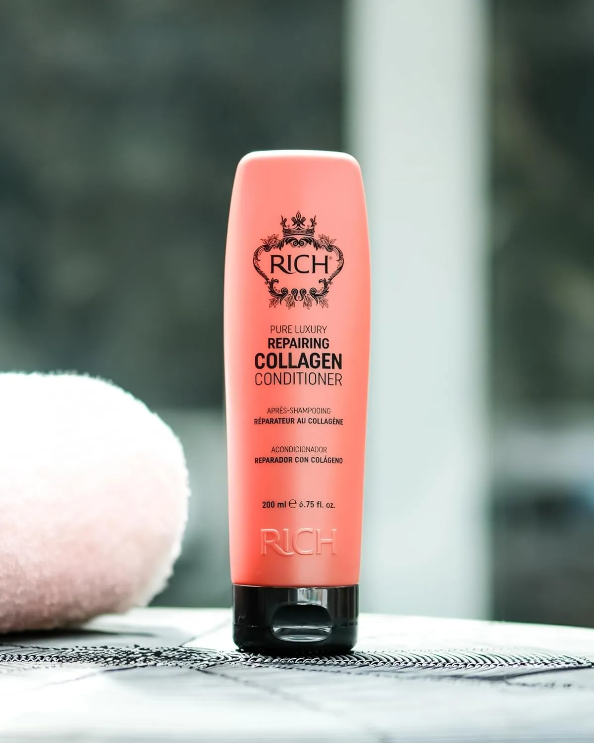 RICH Pure Luxury Repairing Collagen Conditioner for Dry & Damaged Hair - Deep Conditioning & Moisturizing Hair Repair Treatment - Hair Proteins, Collagen, Marula Oil & Macadamia Nut Oil - 6.75 Oz