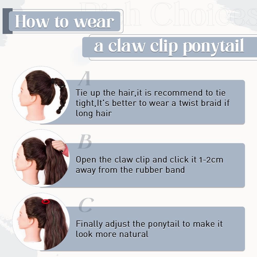 Rich Choices Claw Clip Ponytail Extension Human Hair Real Hair Ponytail Extension Balayage Bleach Blonde 14 Inch 105g One Piece Clip In Long Ponytail Hair Extensions Straight For Women #613