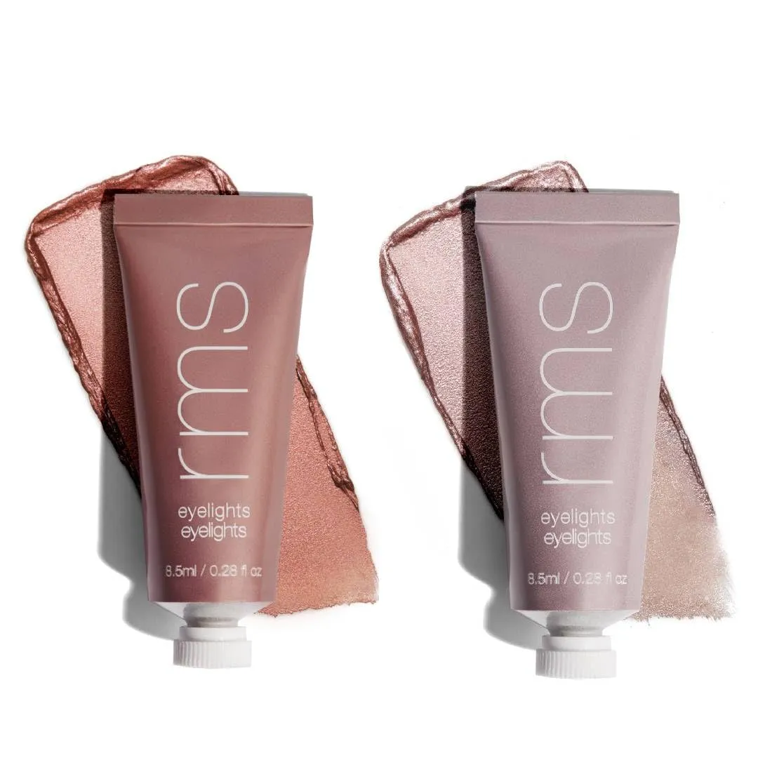 RMS Beauty Eyelights Cream Eyeshadow in Blaze & Halo - Metallic Eyeshadow Eyelid Color, Shimmer Eyeshadow, Glitter Cream Liquid Eyeshadow