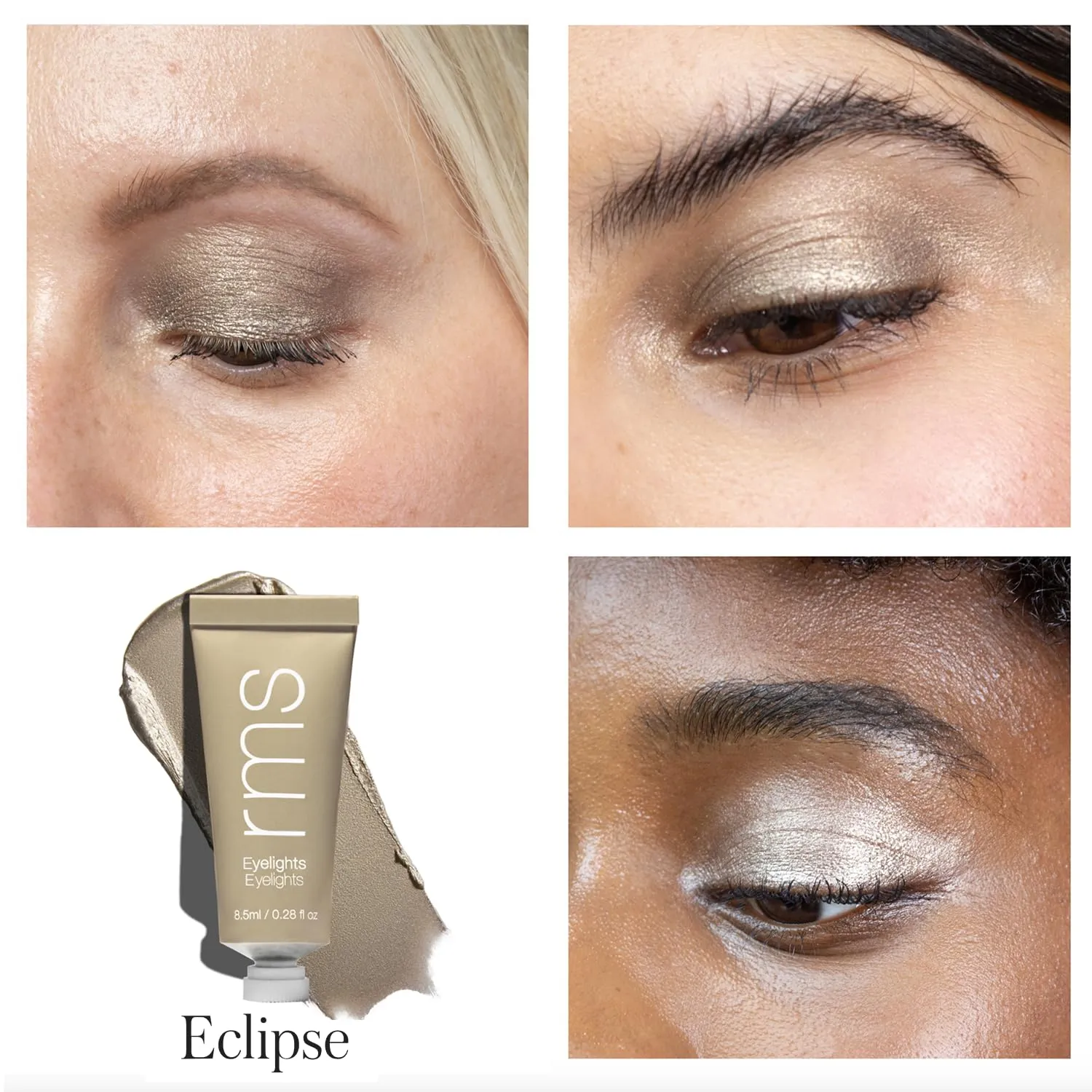 RMS Beauty Eyelights Cream Eyeshadow - Metallic Eyeshadow, Clean Eyeshadow Makeup, GMP Certified Cruelty Free Makeup, Clean Beauty Eye Shadow