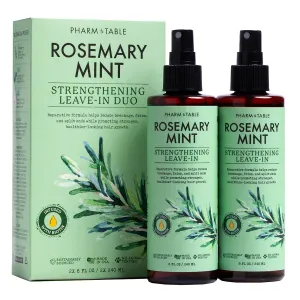 Rosemary & Mint Strengthening Leave-In Conditioner, Nourishes, Detangles & Fortifies Hair, Soothes Dry Scalp, 2-Pack, 240ml/8 fl oz Each