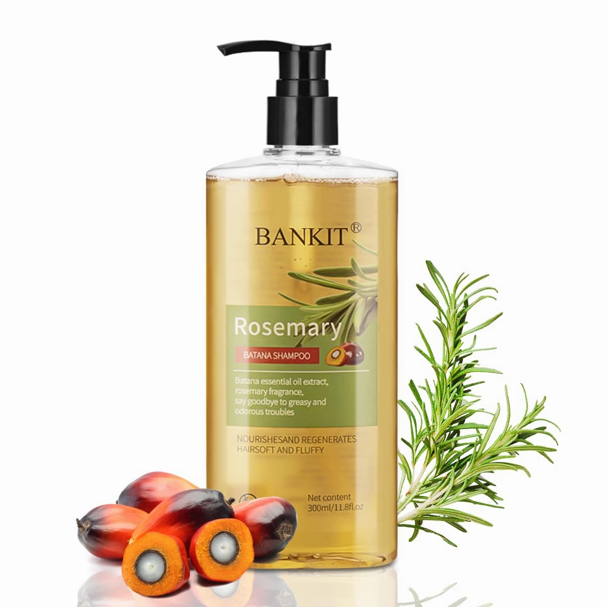 Rosemary and Batana Essential Oil Shampoo - promotes hair growth, controls oil and dandruff, soothes scalp, restores shine, natural cleanser | 300ml/11.8fl.oz