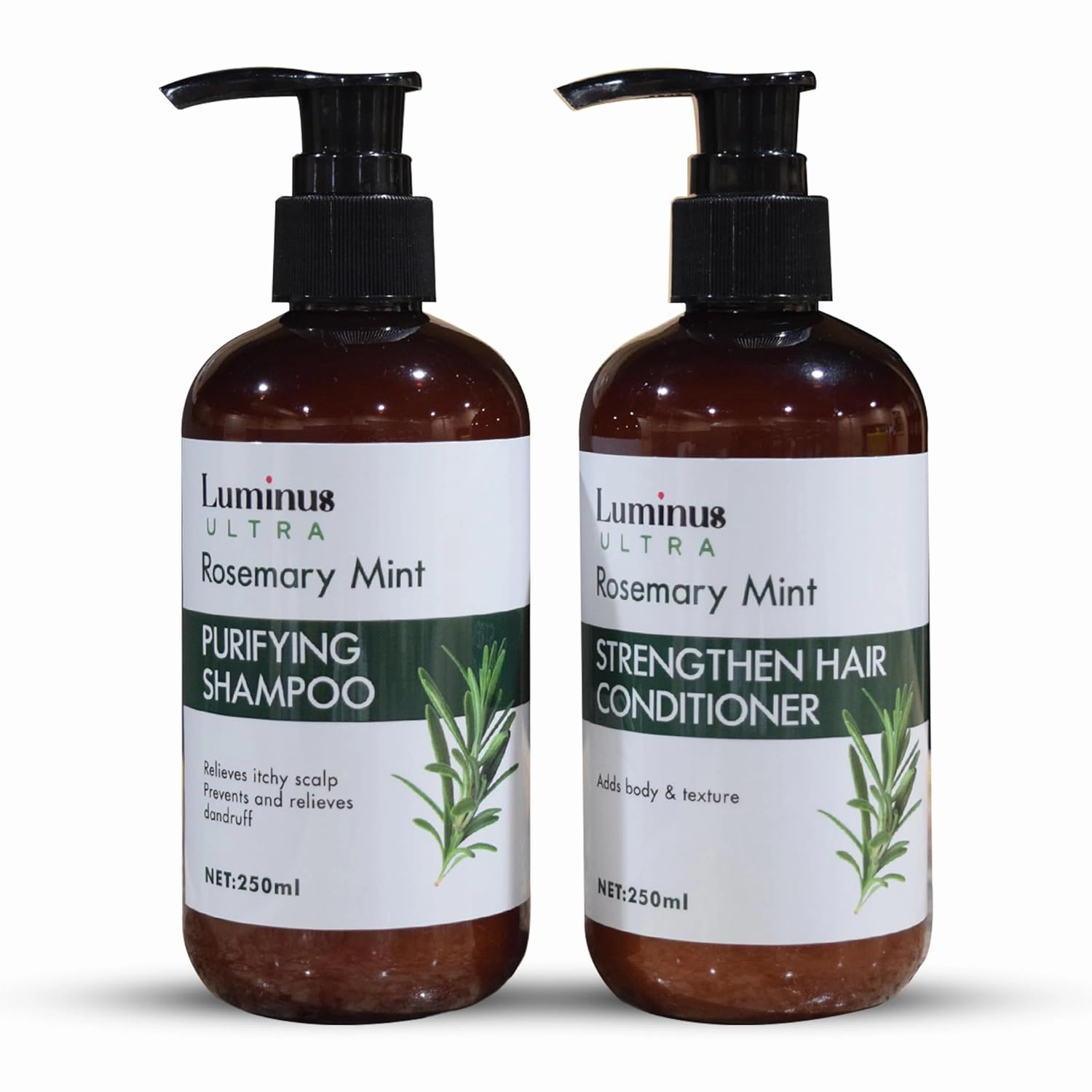 Rosemary Mint Strengthening Shampoo and Conditioner Set, Hair Regrowth, Hydrating, Frizz Control, Detoxifying, Volumizing Shampoo- All Hair Types 16.9 fl.oz ×2