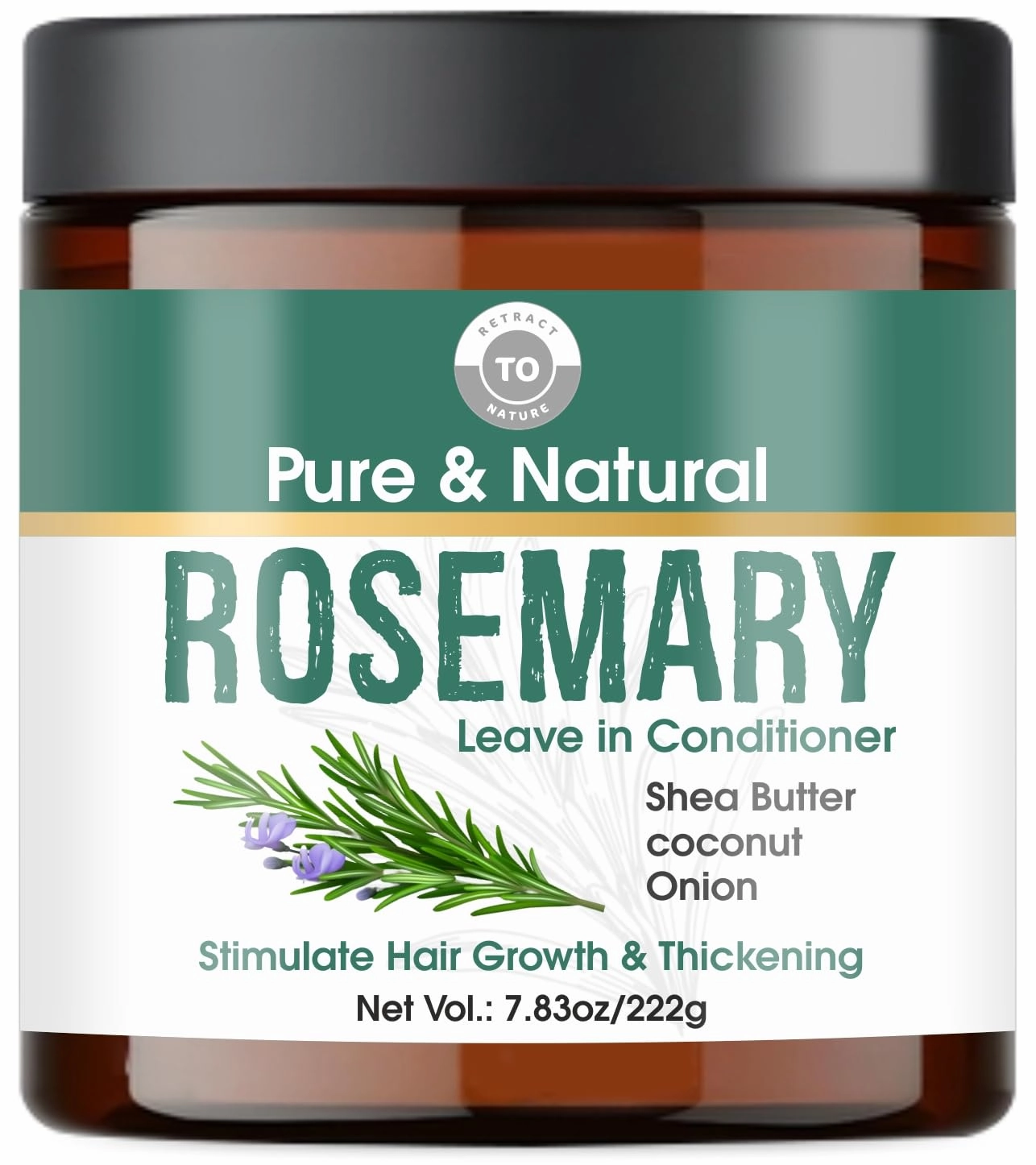 Rosemary oil hair Growth Leave in Conditioner - 7.83 floz/222g- Strengthen Grow, Thickening & Restore hair I Onion Oil, Coconut Oil, Shea Butter, Vitamin E