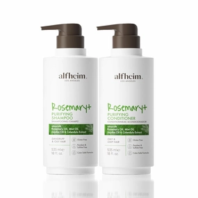 Rosemary  Shampoo & Conditioner Set | Rosemary & Peppermint Oil for Scalp Care & Oil Control | Jojoba & Calendula for Hydration & Shine | Sulfate-Free, Color-Safe | 18oz Each