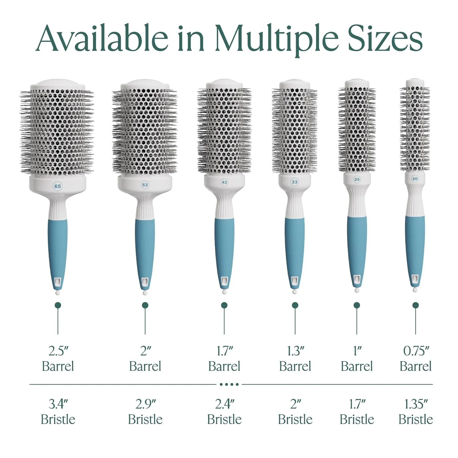 Round Brush for Blow Drying - Extra Small Ceramic Thermal Ionic Roller Brush for Sleek, Salon Blowout - Lightweight Round Hair Brush for Precise Styling and Manageable Hair (Bristle 1.7in, Barrel 1in)