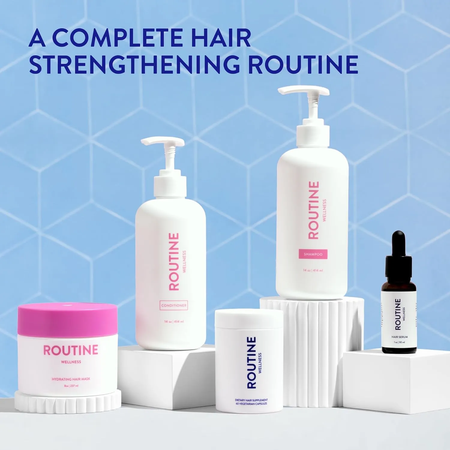 Routine Wellness Anti-Thinning Shampoo and Conditioner Set for Thinning Hair - Biotin DHT Blocker Women & Men - Color Safe Shampoo for Hair Loss & Healthier Hair - Lavender & Lily (Pack of 2)