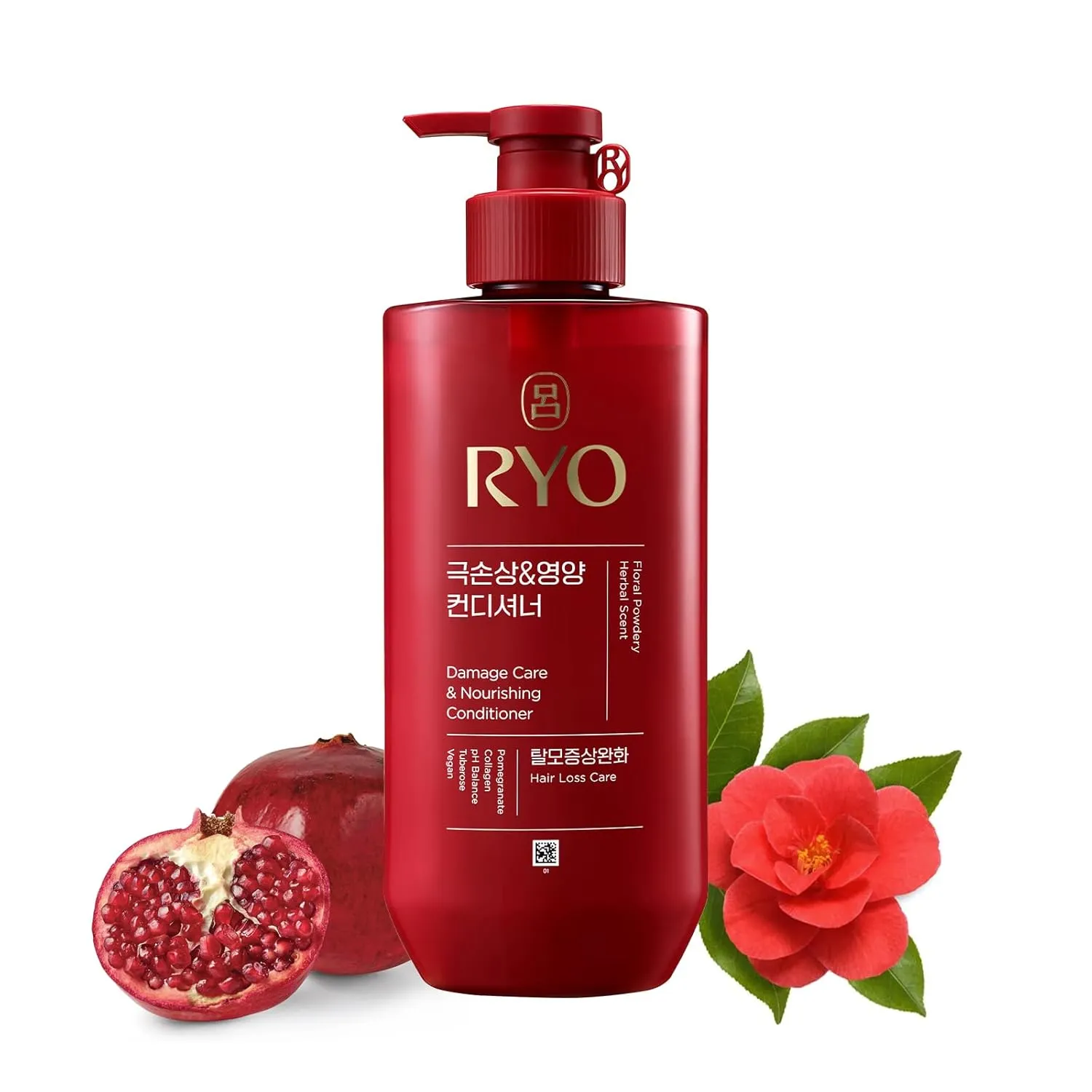 Ryo Damage Care & Nourishing Conditioner with Korean Ginseng & Caffeine - Repair and Moisturizing, Anti Loss Care, Strengthening hair roots, 16 Fl Oz.