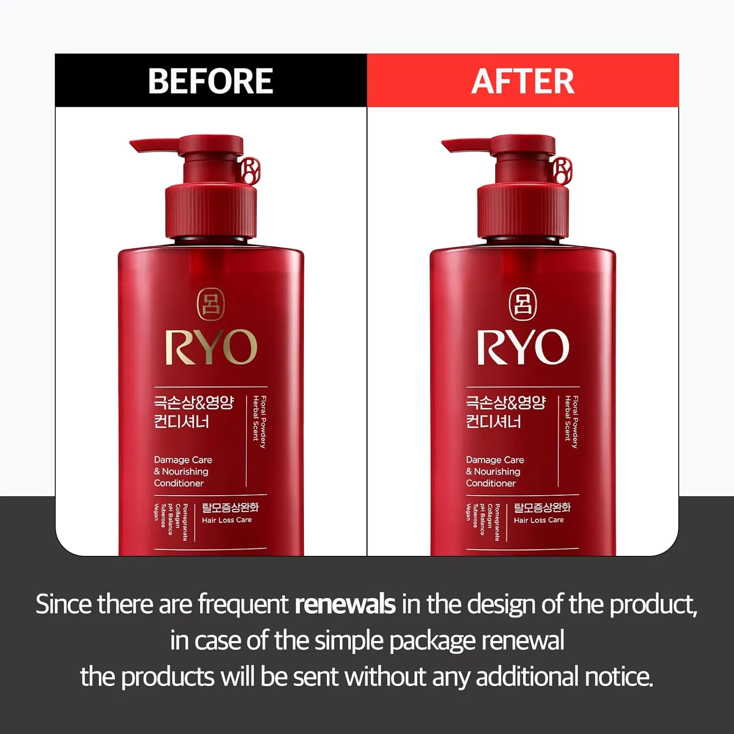 Ryo Damage Care & Nourishing Conditioner with Korean Ginseng & Caffeine - Repair and Moisturizing, Anti Loss Care, Strengthening hair roots, 16 Fl Oz.