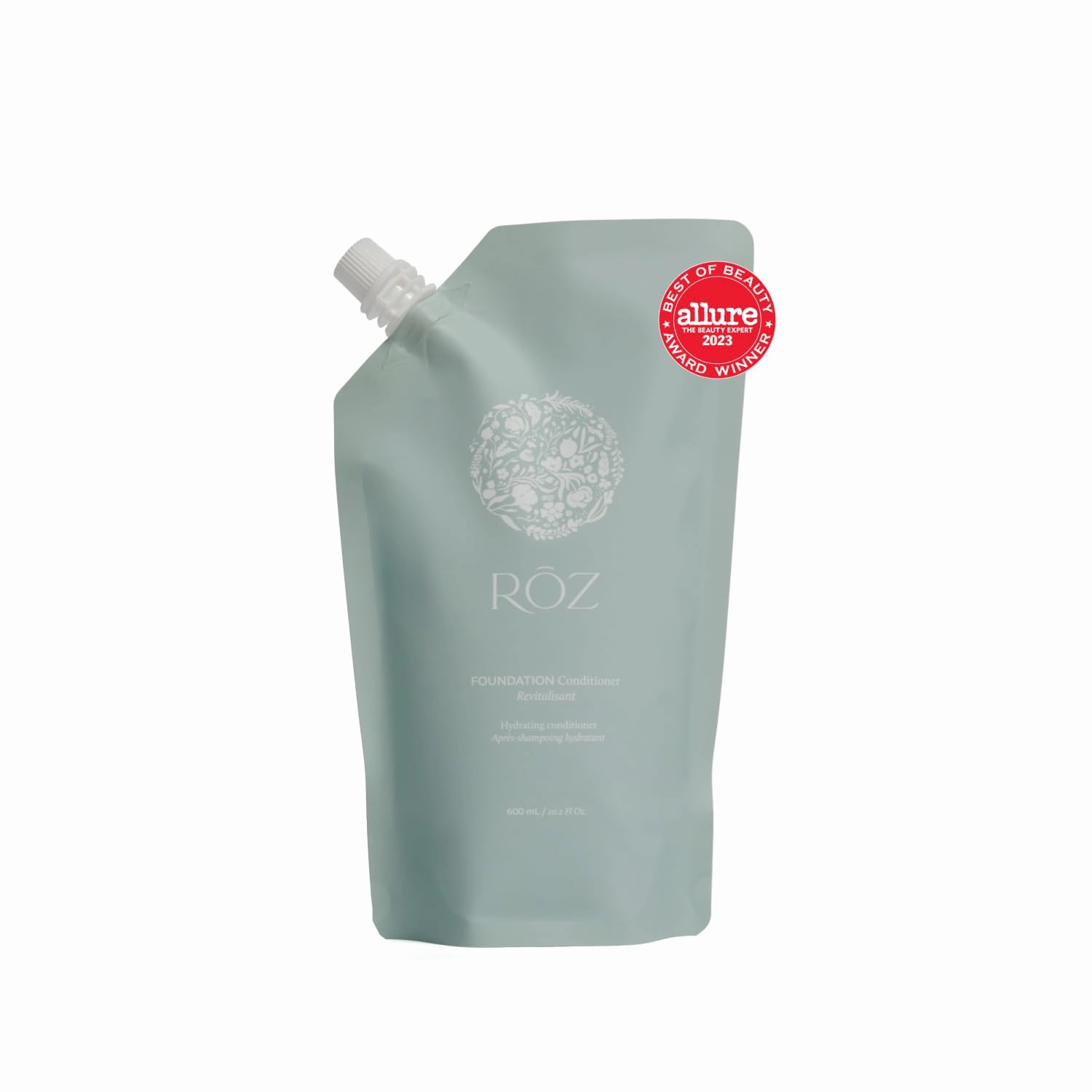 RŌZ Foundation Conditioner Refill | BPA-Free Pouch | Hydrating and Repairing with Ceramides and Peptides | Vegan, Silicone, Paraben, SLS-Free | Strengthens and Nourishes | Sustainable Hair Care