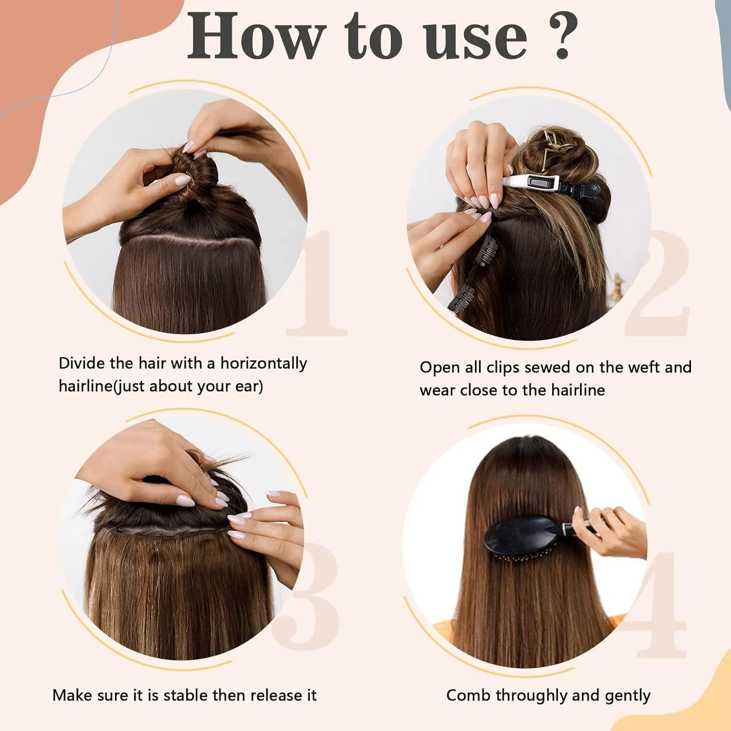S-noilite Clip in Hair Extensions One Piece/5 Clips/3/4 Full Head Standard Weft Extensions 100% Remy Human Hair Straight 12 Inch/40g (#02 Dark Brown)