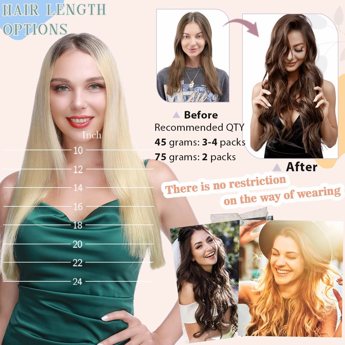 S-noilite Clip in Hair Extensions - Human Hair Piece/5 Clips/3/4 Full Head Standard Weft - 100% Remy Human Hair Straight - 12 Inch/40g (#06 Light Brown)