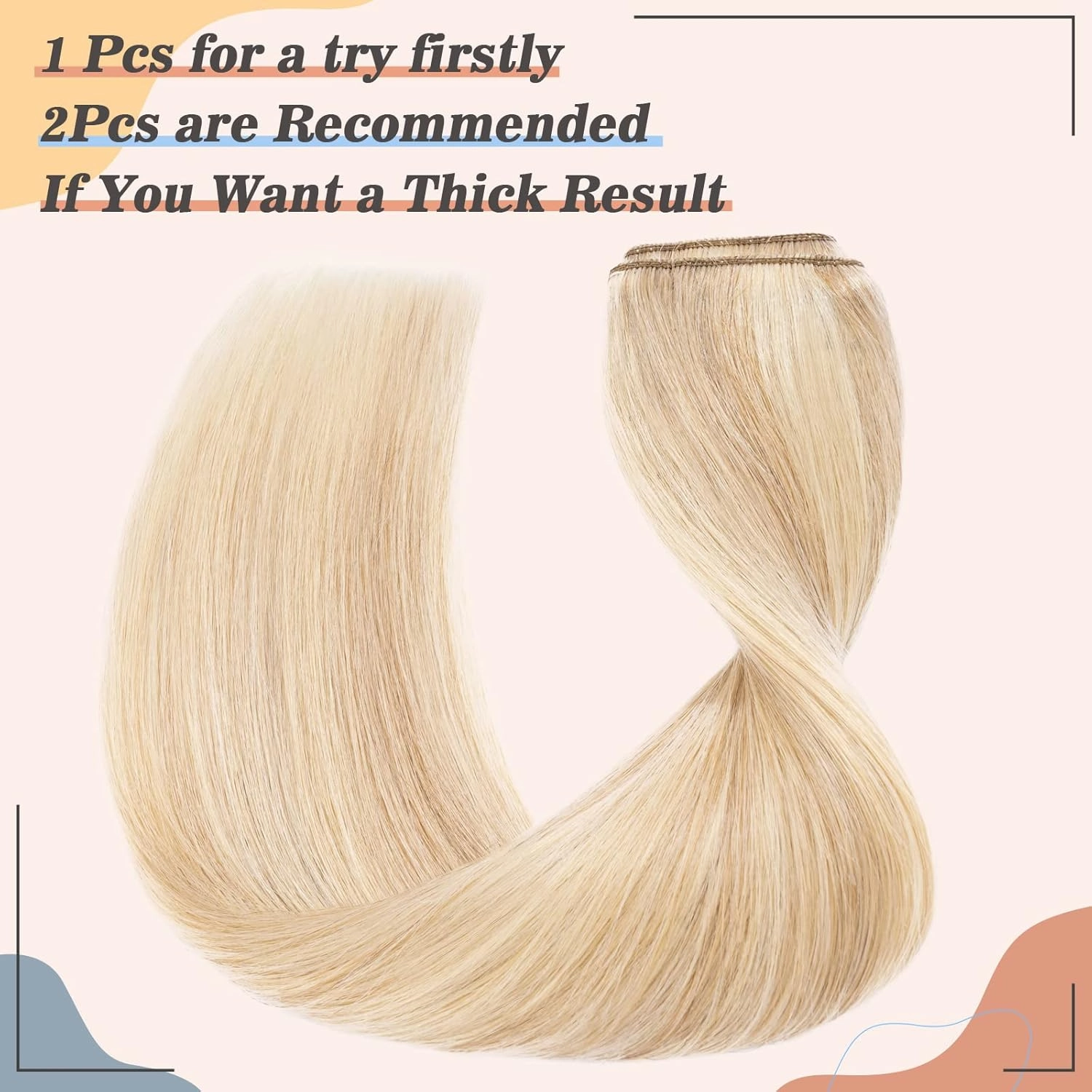 S-noilite Real Human Hair Clip in Extensions - Balayage One Piece/5 Clips 3/4 Full Head - 10 Inch/40g (#18/613 Ash Blonde/Bleach Blonde)