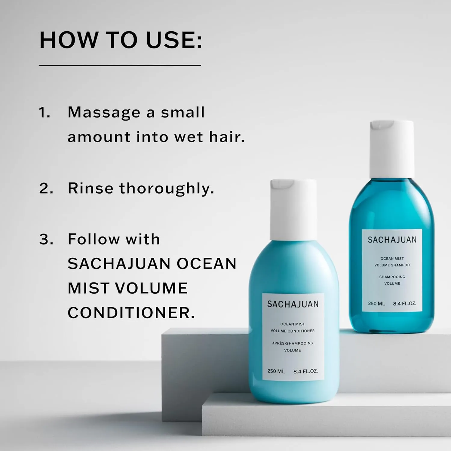 SACHAJUAN Ocean Mist Volume Shampoo, Volumizing Shine, for Thin, Fine Hair, Paraben & Cruelty-Free, 3.4 fl oz