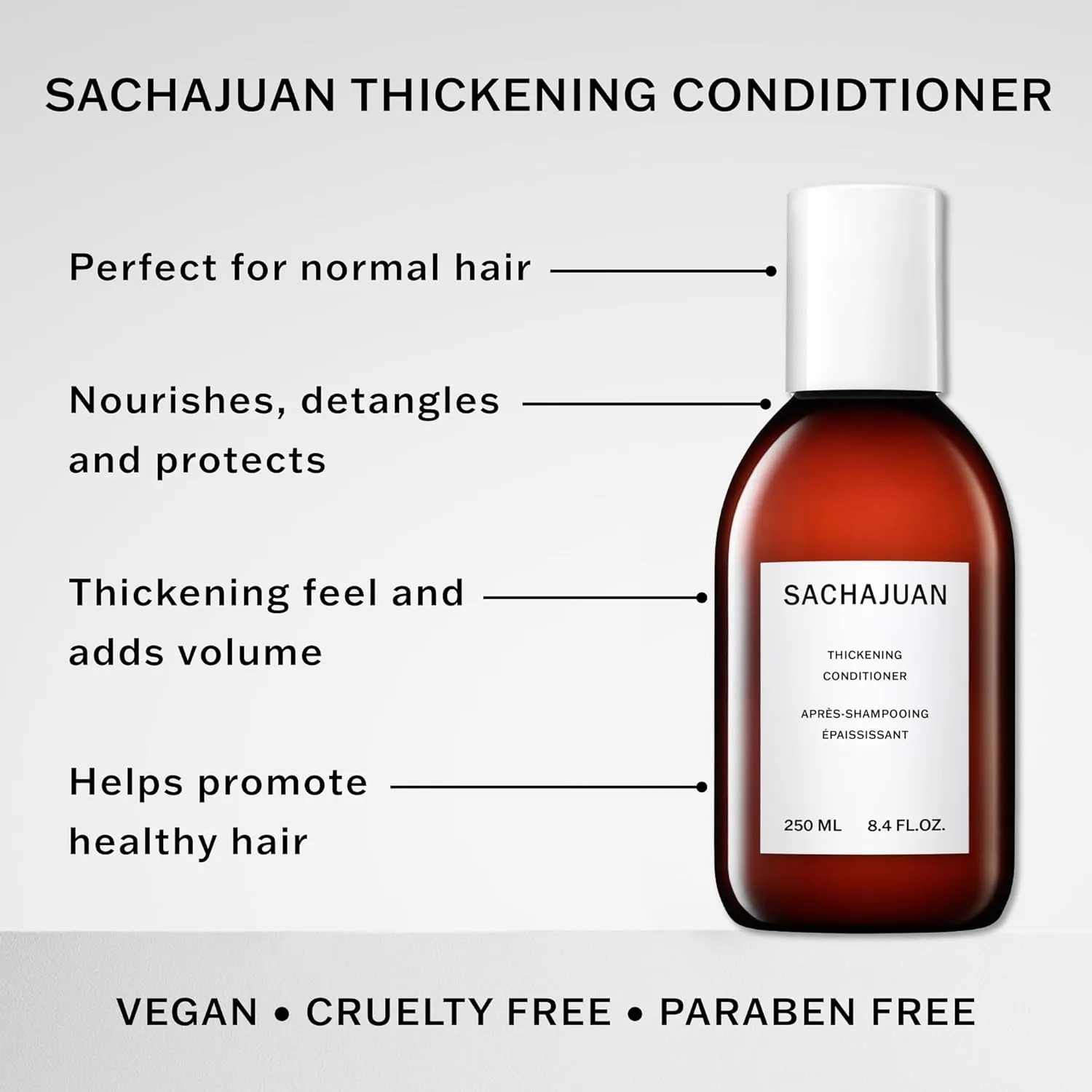 SACHAJUAN Thickening Hair Conditioner, Volumizing, Heat & UV Protectants, Shine & Smooth Volume, Paraben-Free