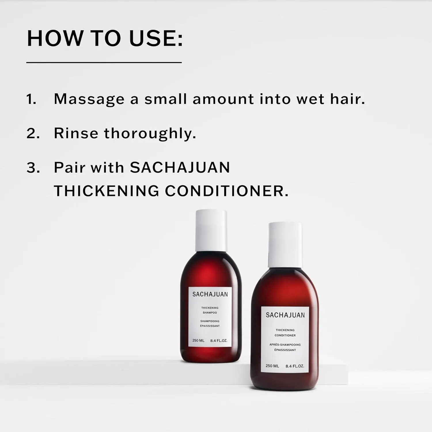 SACHAJUAN Thickening Hair Shampoo, Volumizing, Heat & UV Protectants, Shine & Smooth Volume, Paraben-Free