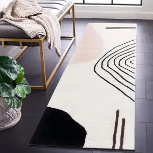 SAFAVIEH Rodeo Drive Collection Runner Rug - 2'3" x 6', Ivory & Blush, Mid-Century Modern Design, Handmade Wool, Ideal for High Traffic Areas in Living Room, Bedroom, Dining (RD860U-26)