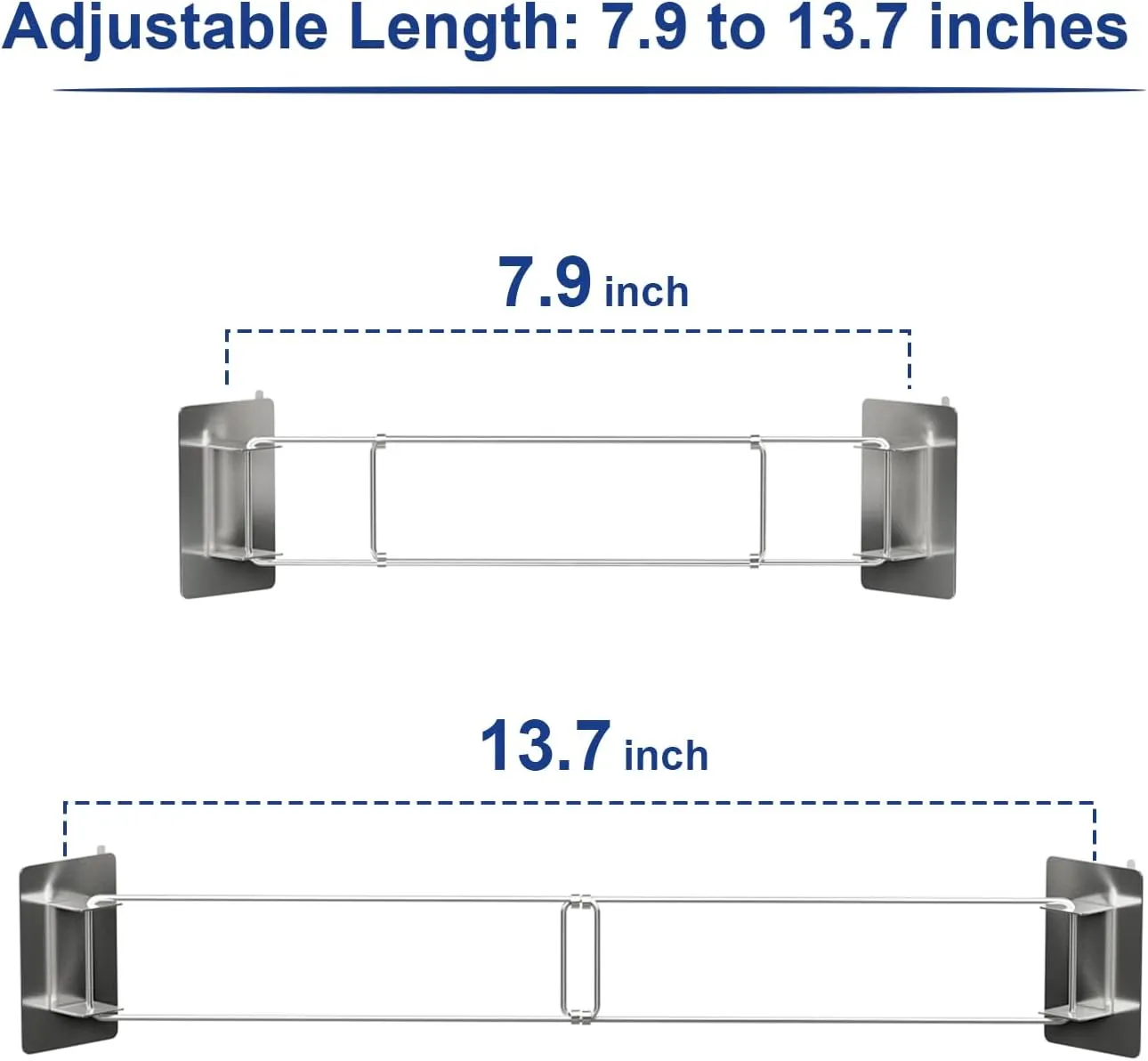 Safoner RV Shower Corner Storage Bar- Adjustable Stainless Steel Rod for Corner Shelves in Camper, Length 7.9-13.7 inches- RV Bathroom Organization Must Have Accessories (2 Pack
