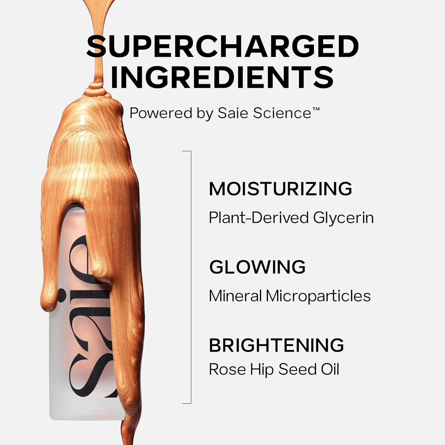 Saie Glowy Super Gel Lightweight Illuminator - Luminizer and Makeup Primer for Glowing Skin - Enriched with Vitamin C   Hydrating Squalane Oil - Starglow (1 oz)