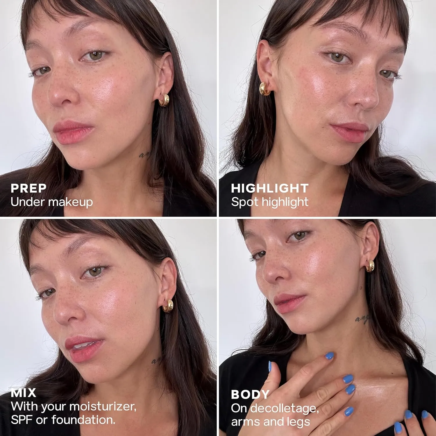 Saie Glowy Super Gel Lightweight Illuminator - Luminizer and Makeup Primer for Glowing Skin - Enriched with Vitamin C   Hydrating Squalane Oil - Starglow (1 oz)