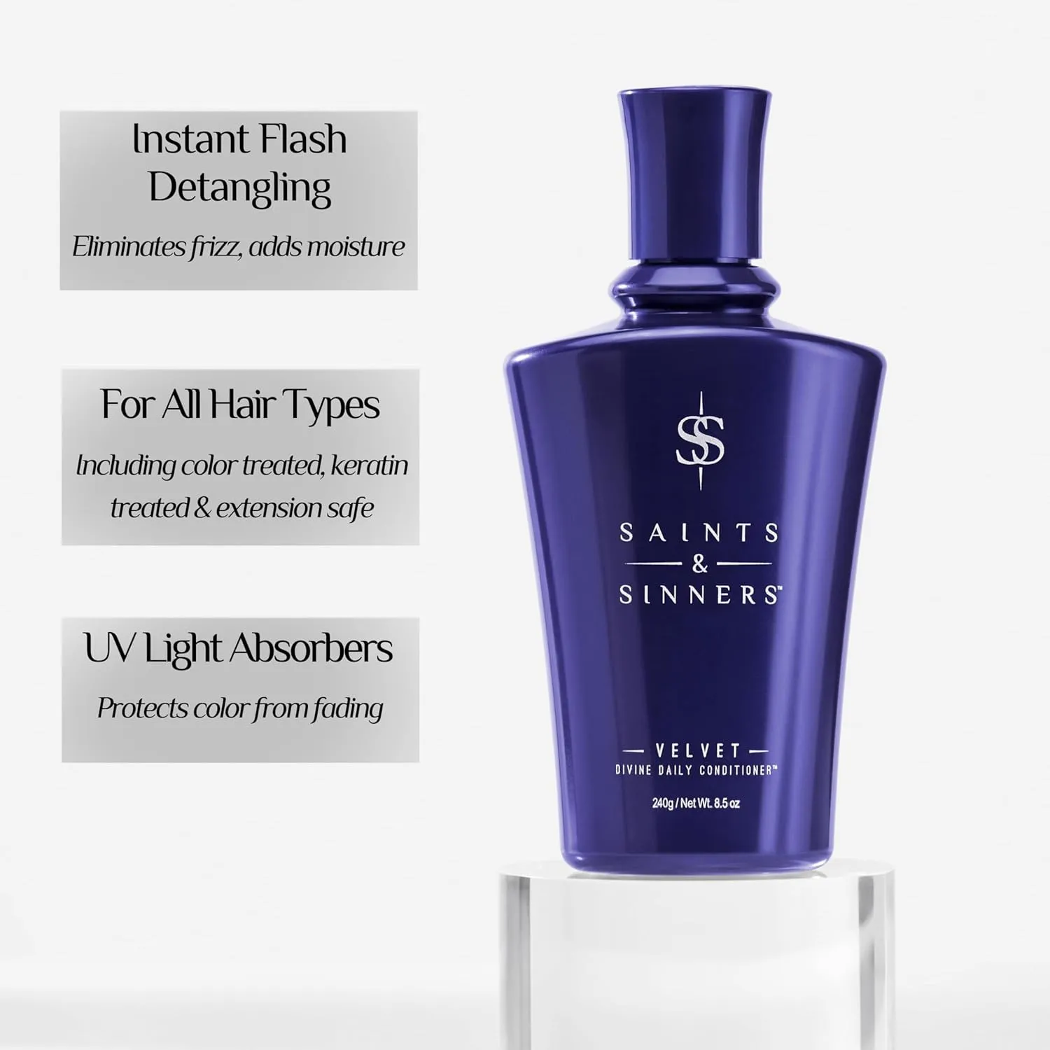 Saints & Sinners Velvet Divine Daily Conditioner for Dry Moisture Starved Thermally Environmentally Damaged Colored Treated Hair - Repair Strengthen Detangle Eliminate Frizz