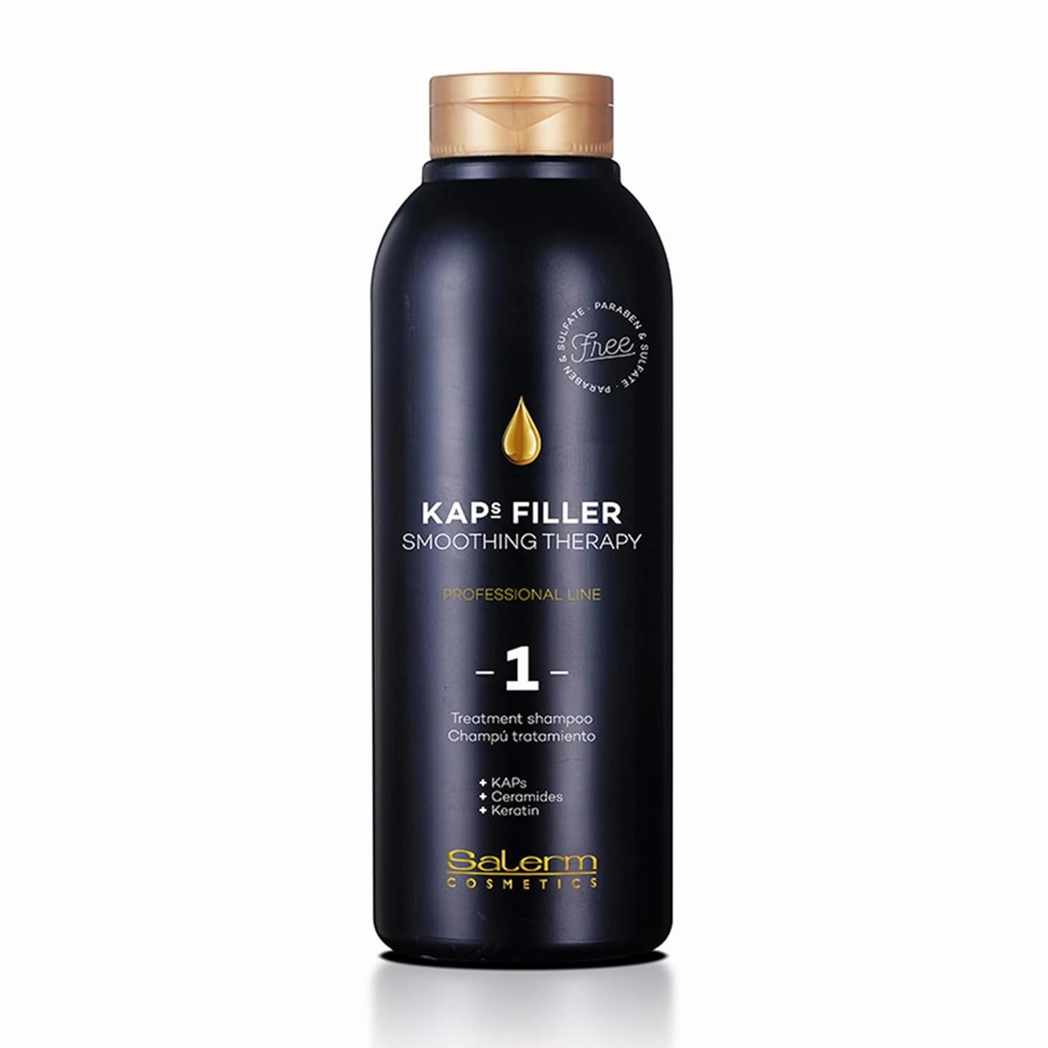 SALERM - Sulfate and Paraben-Free Shampoo - Kaps Filler Treatment Shampoo - 500 ml - Maintains Straightening Results for Longer - Gentle Cleaning - with Ceramides and Keratin