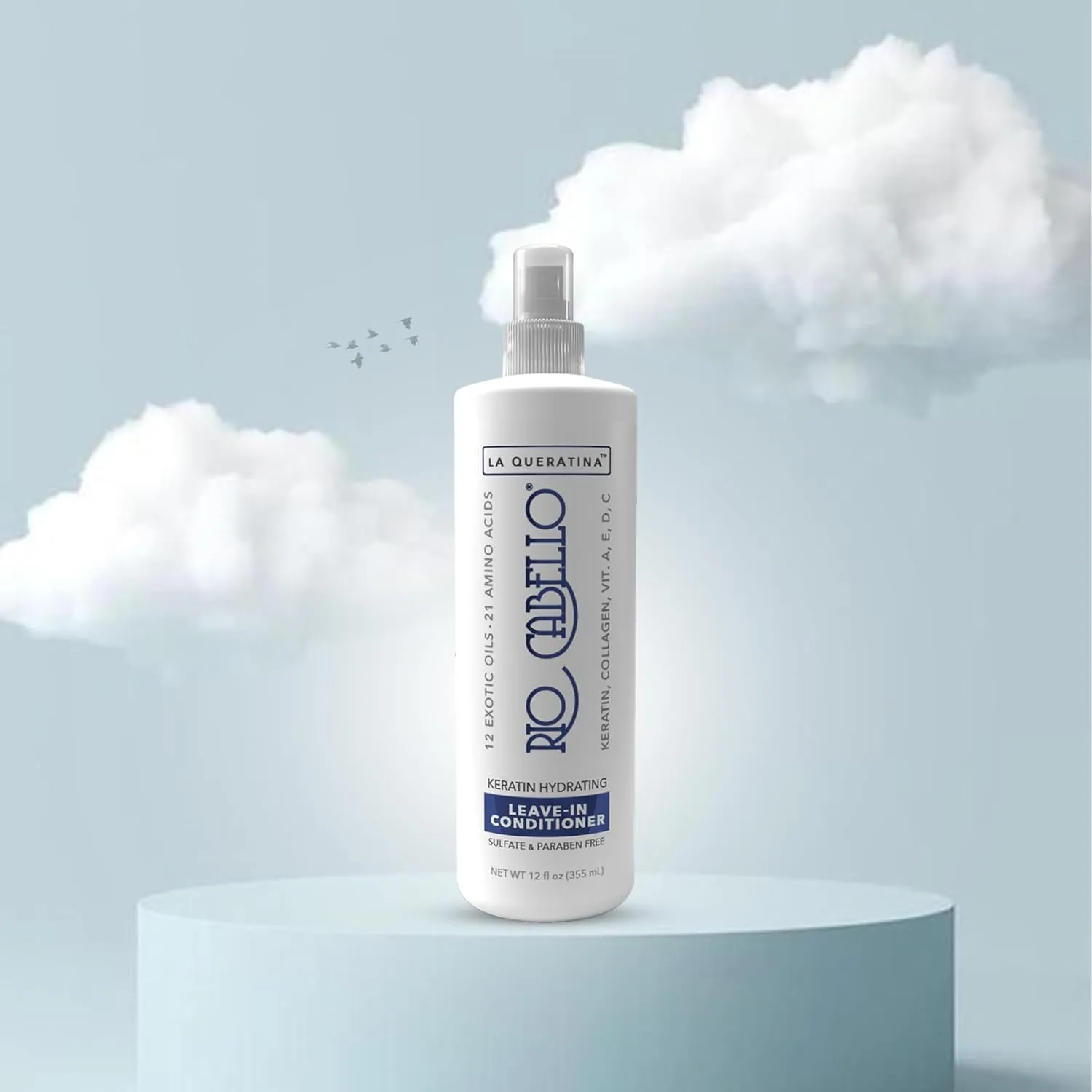 Salon Grade Keratin Hydrating Leave-In Conditioner - Anti Frizz & Sulfate Free - 12 fl oz