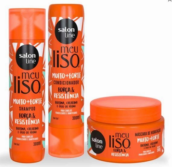 Salon Line My Smooth Too   Longer Vegan Biotin Creatine Castor Oil Kit 3 Prod.