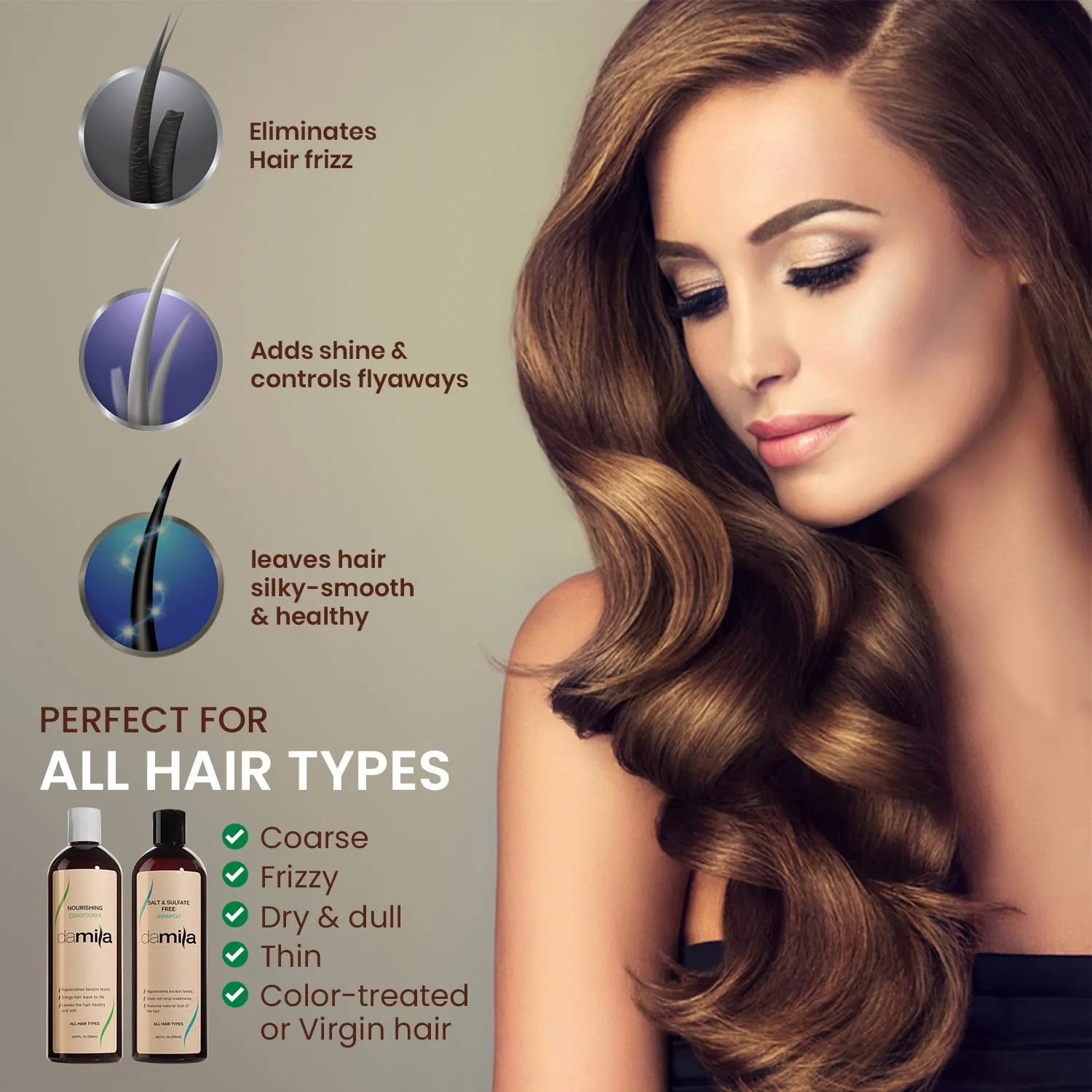 Salt & Sulfate Free Shampoo & Conditioner for Keratin and Color Treated Hair - Professional Keratin Value Pack for Damaged, Frizzy, Curly, Dry & Thin Hair - Shampoo Sin Sal - 16.9 Fl Oz