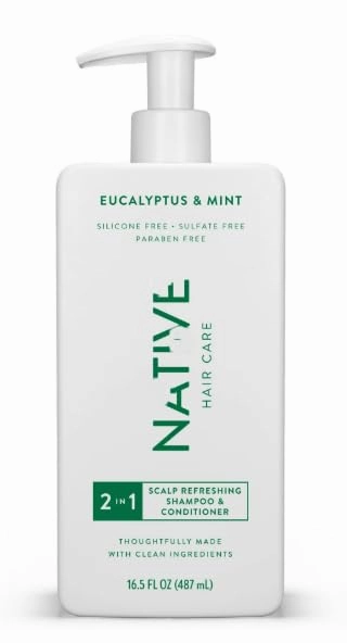 Scalp Refreshing Two in One Shampoo and Conditioner Eucalyptus Mint Sulfate & Paraben Free 16.5oz (1 Pack, Packaging May Vary)