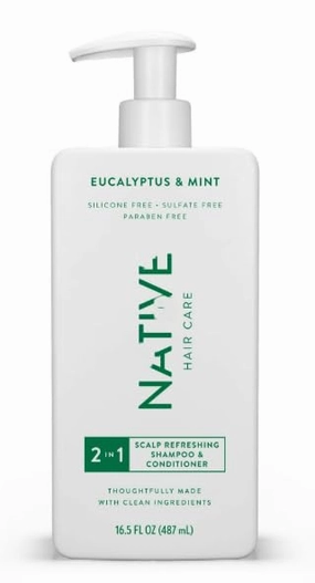 Scalp Refreshing Two in One Shampoo and Conditioner Eucalyptus Mint Sulfate & Paraben Free 16.5oz (1 Pack, Packaging May Vary)