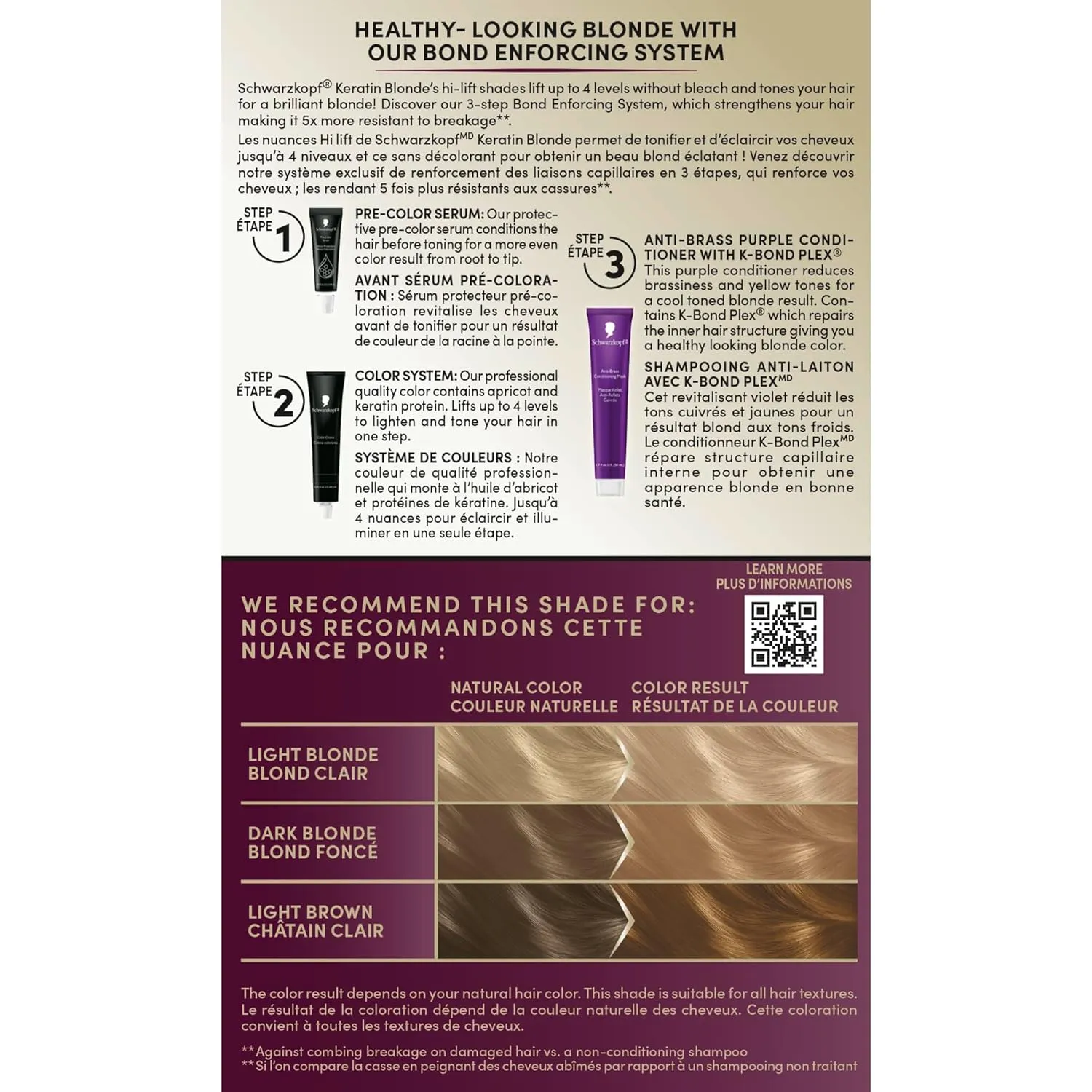 Schwarzkopf Keratin Blonde Hair Dye Natural Blonde 11.0, Hi-Lift Permanent Color, 1 Application - Hair Color Enriched with Keratin, Lightens up to 4 Levels and Protects Hair from Breakage*