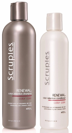 Scruples Color Renewal Duo - Gentle Shampoo (12 oz) & Conditioner (8.5 oz) for Color-Treated Hair – Maintain Vibrancy & Shine