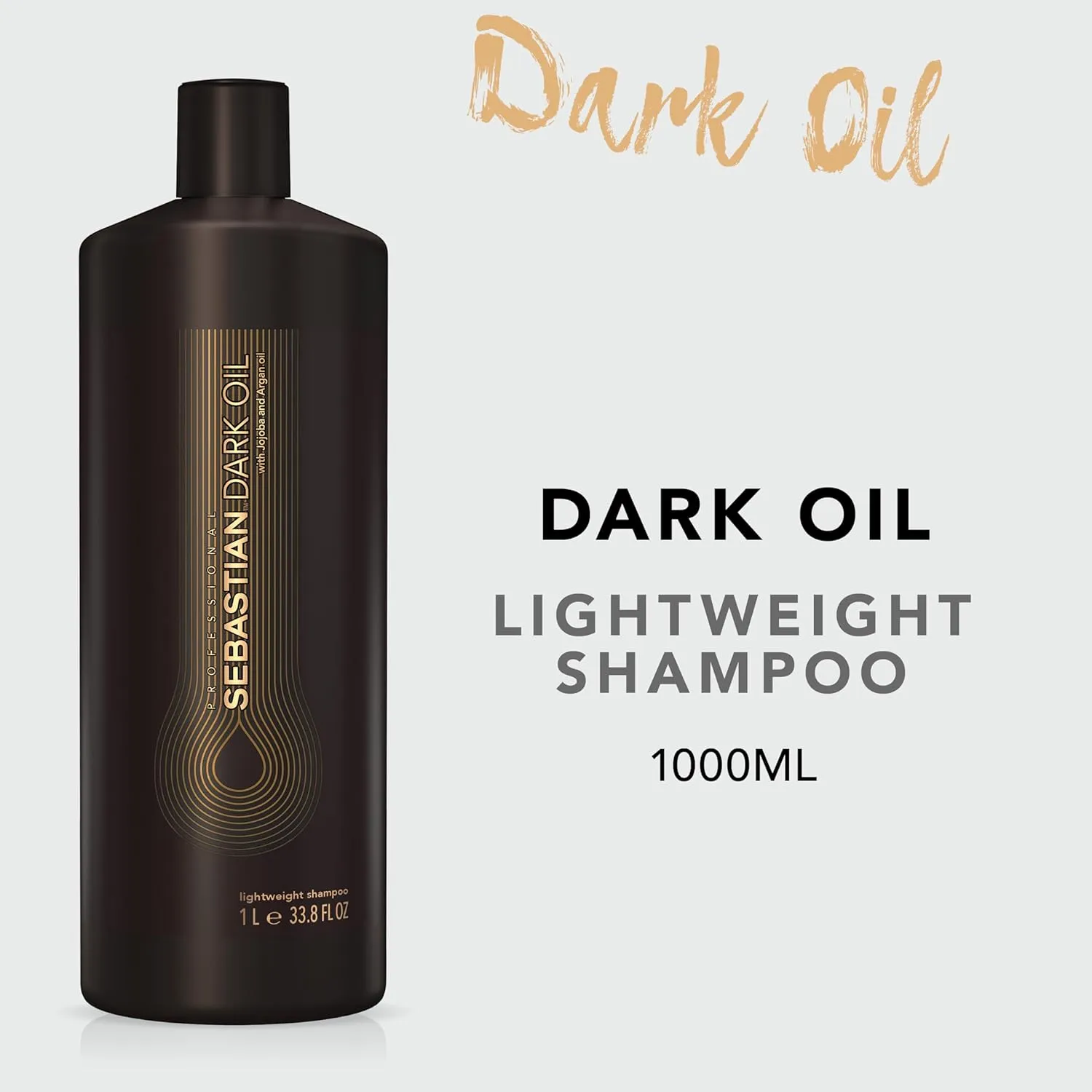 Sebastian Professional Dark Oil Lightweight Shampoo| Infused with Jojoba & Argan Oil for Silky, Smooth Hair