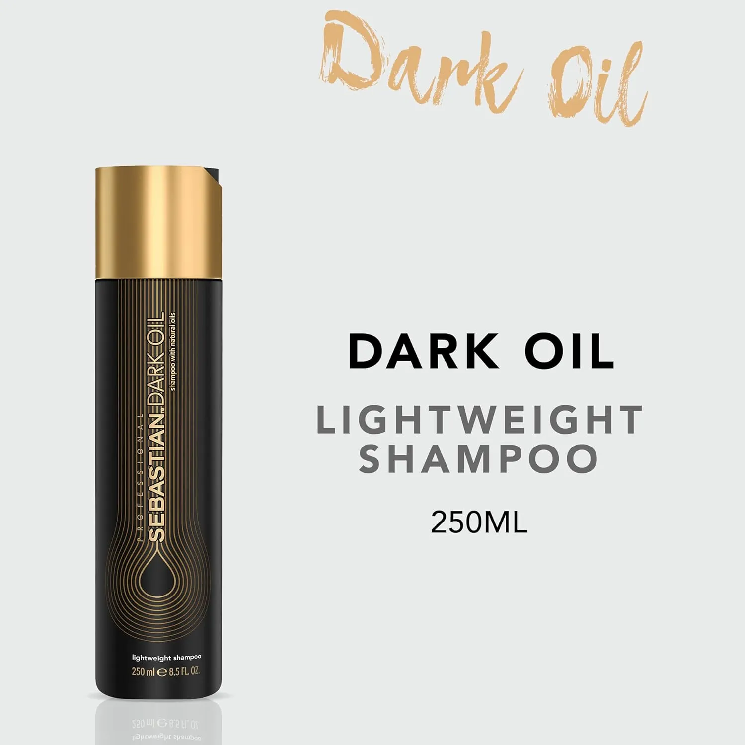Sebastian Professional Dark Oil Lightweight Shampoo| Infused with Jojoba & Argan Oil for Silky, Smooth Hair