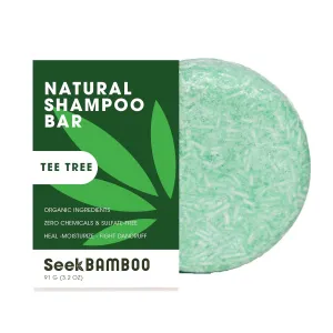 Seek Bamboo | Tea Tree Shampoo Bar – Natural Anti-Dandruff & Scalp Care | SLS-Free, Plastic-Free, Soothes Irritation & Refreshes Hair, Eco-Friendly Hair Care (Tea Tree)