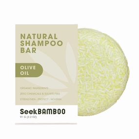 Seek Bamboo | Tea Tree Shampoo Bar – Natural Anti-Dandruff & Scalp Care | SLS-Free, Plastic-Free, Soothes Irritation & Refreshes Hair, Eco-Friendly Hair Care (Olive Oil)