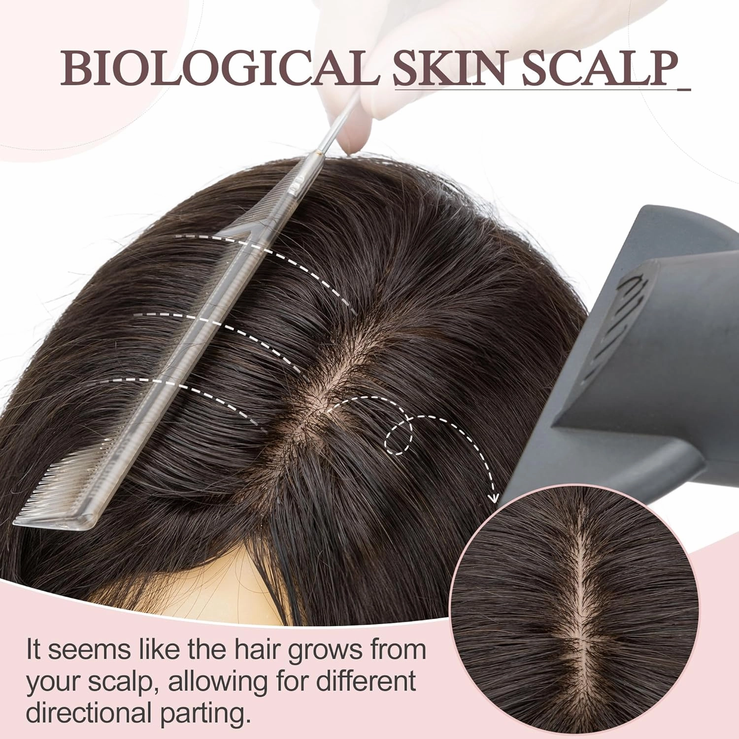 SEGO Hair Toppers for Women Real Human Hair Large Full Silk Base 9 * 14 cm Free Part No Bangs 150% Density Clip In Topper Hairpieces for Women with Thinning Hair -14 Inch #1B Natural Black