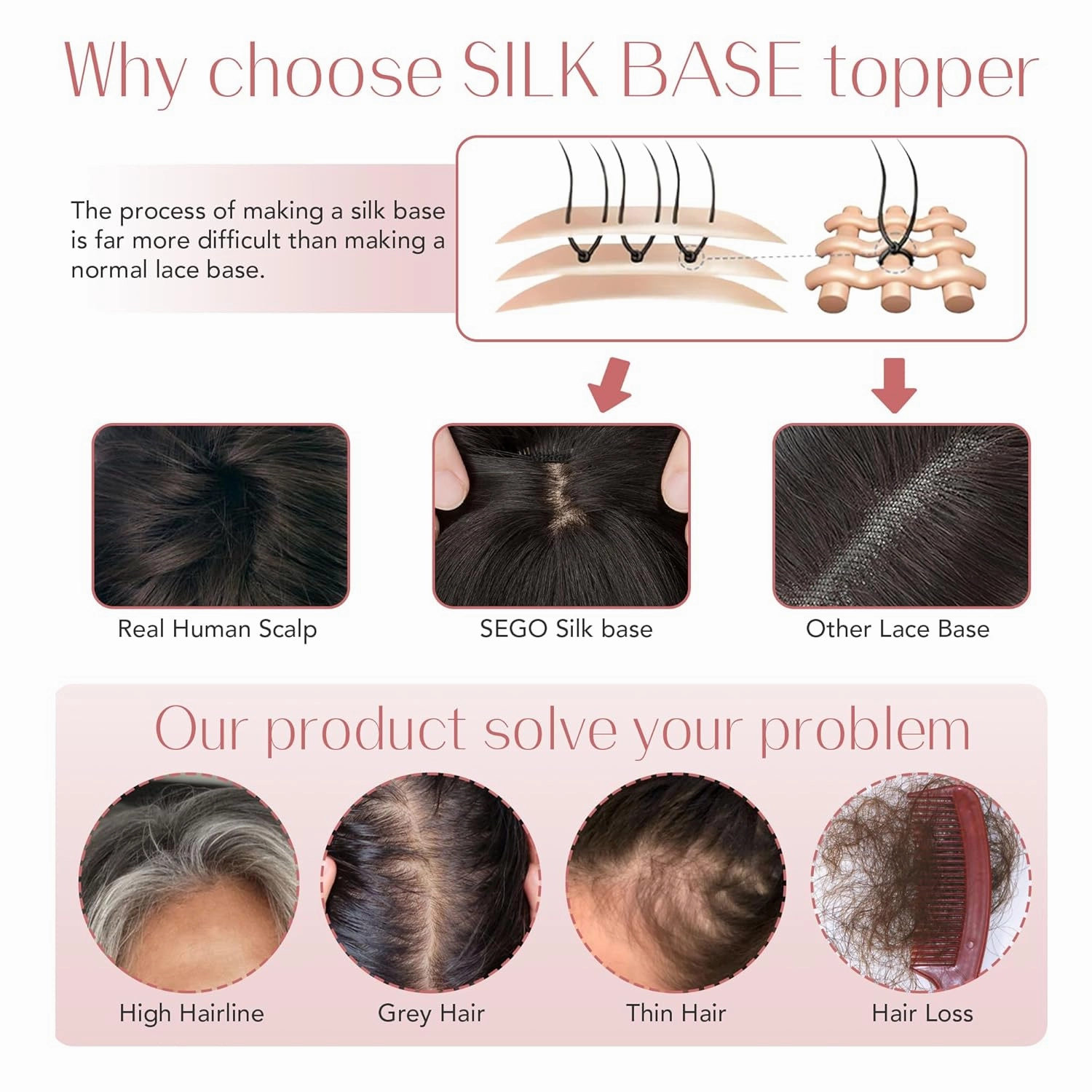SEGO Hair Toppers for Women Real Human Hair with Bangs Mono Base 10 Inch Clip In Bangs Wiglets Topper Hair Pieces for Women with Thinning Hair /12P613 Golden Brown&Bleach Blonde