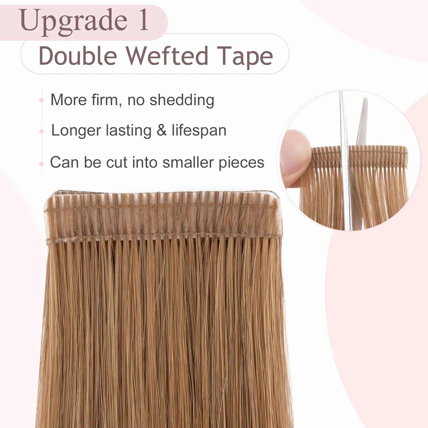 SEGO Tape In Hair Extensions Human Hair Light Brown 20 Inch New Upgrade Pro Remy Hair Longer Lifespan Double Weft Invisible Tape Ins Hair Halloween Gifts for Women Girls 50g/pack