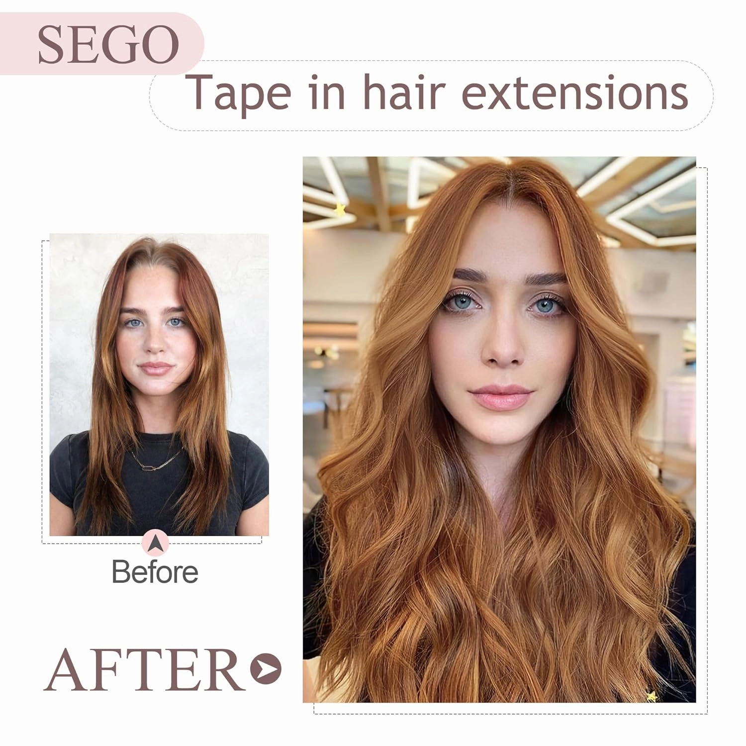 SEGO Tape In Hair Extensions Human Hair Light Brown 20 Inch New Upgrade Pro Remy Hair Longer Lifespan Double Weft Invisible Tape Ins Hair Halloween Gifts for Women Girls 50g/pack
