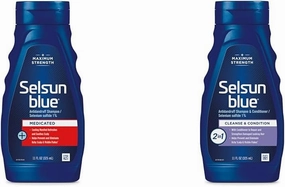 Selsun Blue Medicated Anti-dandruff Shampoo with Menthol, 11 fl. oz., Maximum Strength, Provides Cooling Soothing Sensation, Repairs & Strengthens Damaged Hair.