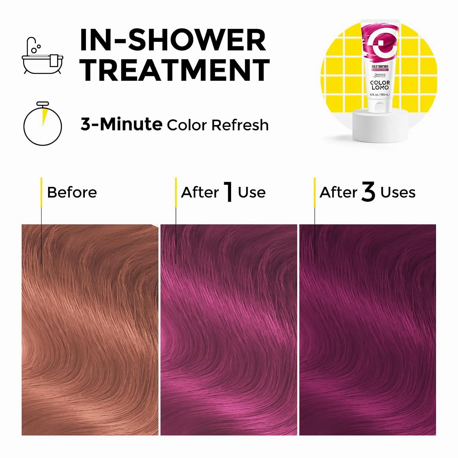 Semi Permanent Hair Color - 6 oz Color Depositing Conditioner with Shea Butter & Almond Oil- Color Conditioner Depositing Hair Mask - Vegan, Paraben, Ammonia & Sulfate Free - Merlot