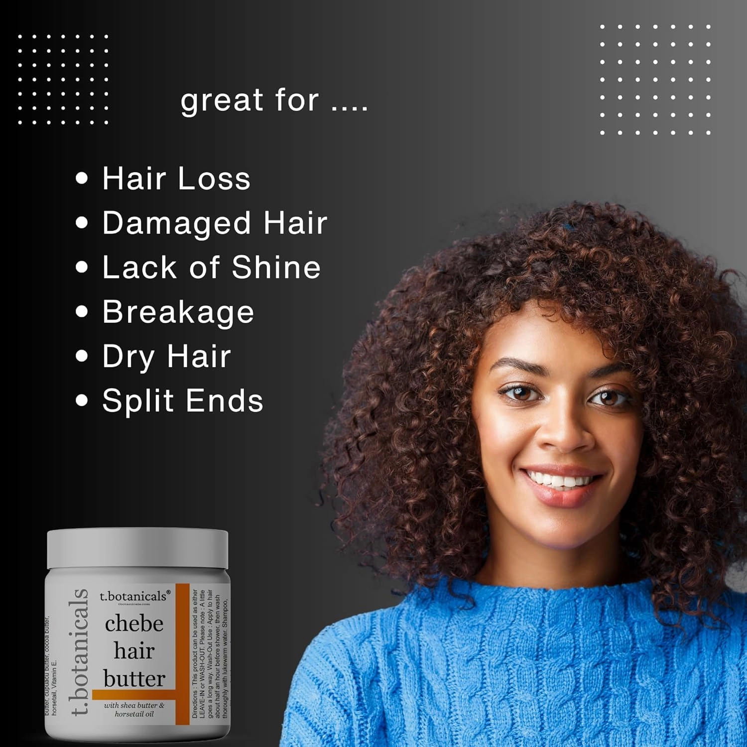 Set of Chebe Butter and Chebe Leave In Conditioner Lustrous Locks Promote Longer Stronger Hair Growth Thickening Eliminate Hair Breakage Infused with Chebe Powder made in USA (Unscented, 4 oz each)