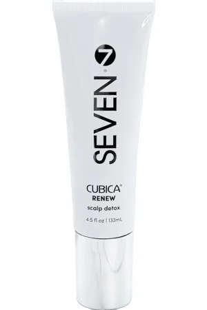 SEVEN Haircare CUBICA RENEW Scalp Detox Haircare Exfoliator Pre-Shampoo Deep Conditioning Hair Mask Treatment for Dry Damaged Hair with Eucalyptus, Charcoal, Kaolin & Papaya, Made in USA, 4.5 oz