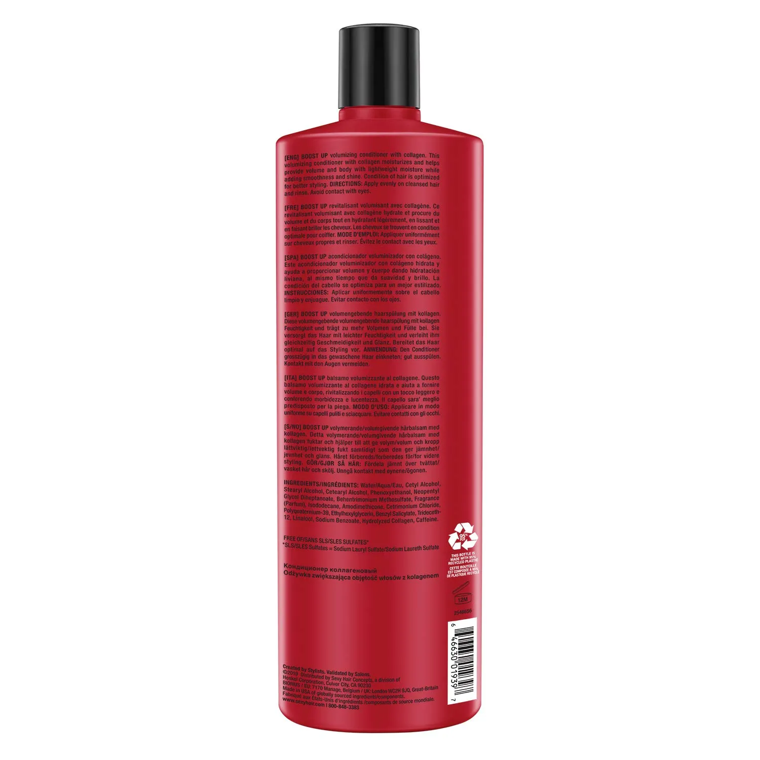 SexyHair Big Boost Up Volumizing Shampoo/Conditioner with Collagen | 20% More Volume | SLS and SLES Sulfate Free | All Hair Types