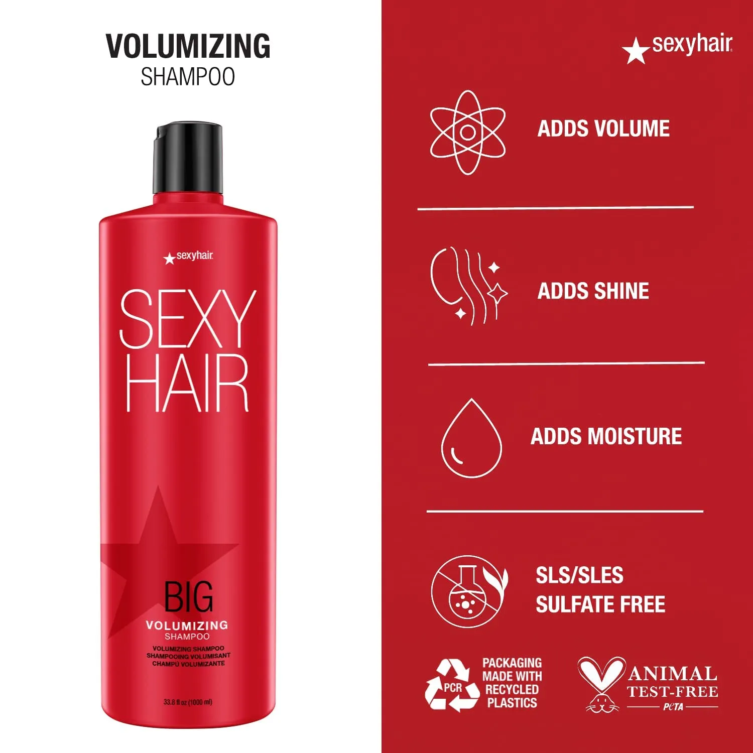 SexyHair Big Volumizing Shampoo/Conditioner | Provides Moisture and Hydration | SLS & SLES Sulfate Free | All Hair Types
