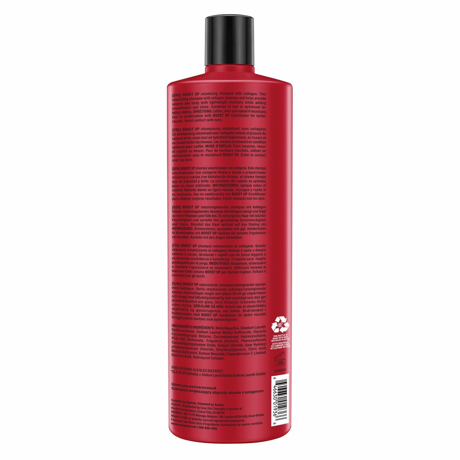 SexyHair Big Boost Up Volumizing Shampoo/Conditioner with Collagen | 20% More Volume | SLS and SLES Sulfate Free | All Hair Types