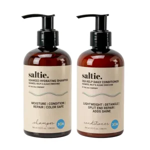 Shampoo and Conditioner Set - Seaweed Hydrating Shampoo and Sea Kelp Daily Conditioner to nourish dry damaged hair, repair and bond damange and reduce frizz